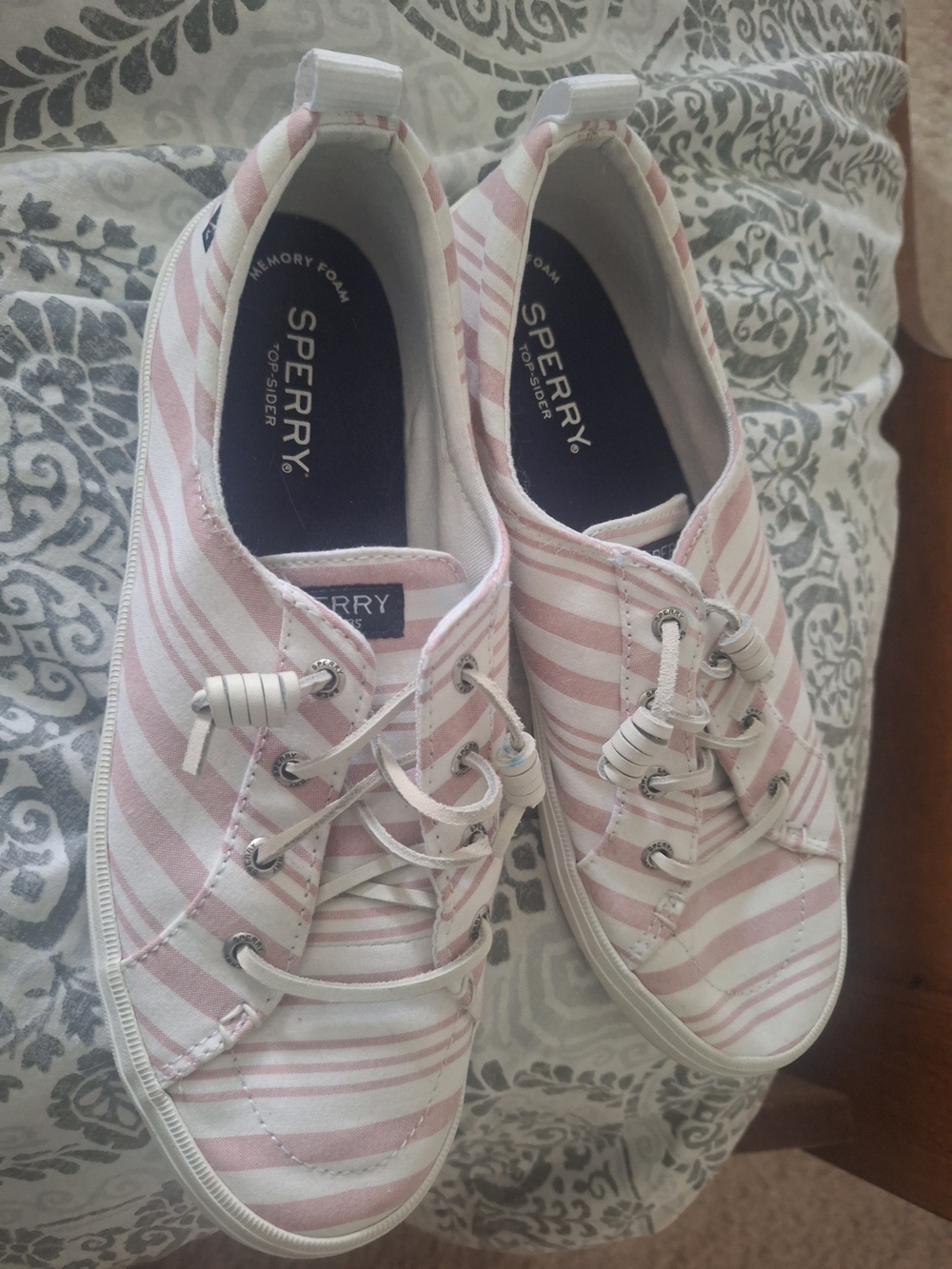 Sperry Women's Pink Stripe Canvas Sneakers